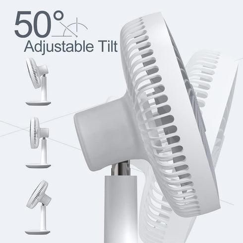 6-Inch Rechargeable Small Desk Fan, Portable Battery-Operated Table Electric Fan with 4 Speed Levels, Personal Mini Fan for Home Bed Study Room Be...