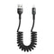 mcdodo Anti Winding Cable, LED Coiled Cord Nylon Braided Sync Charge USB Data 6FT/1.8M Cable Compatible New Phone List Below (Black, 6FT/1.8M)...