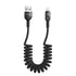 mcdodo Anti Winding Cable, LED Coiled Cord Nylon Braided Sync Charge USB Data 6FT/1.8M Cable Compatible New Phone List Below (Black, 6FT/1.8M)...