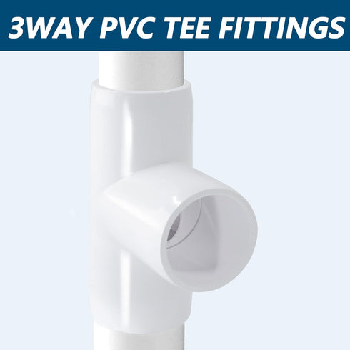 4Pcs 3Way PVC Tee Fittings 3/4", Right Angle Corner Fitting for DIY Building Furniture Greenhouse Shed Pipe Fittings Tent Connection...