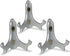 BANBERRY DESIGNS Silver Display Stands - Set of 3 Metallic Silver 5" Wood Easels - Plate Stand Holder - Silver Wedding Decorations - Place Card Ho...
