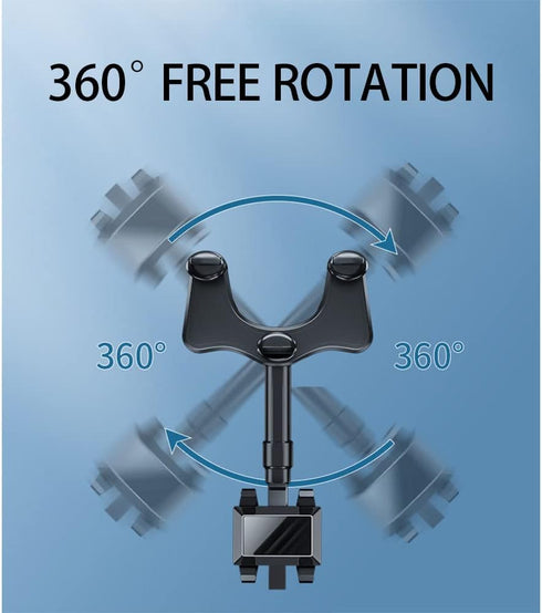 Car Mearview Mirror Bracket,360°Rotatable and Retractable Car Phone Holder,for iPhone and All Smartphones...