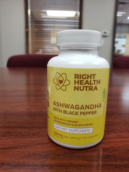 Ashwagandha Capsules - 60 Count - 1300mg Per Serving - Ashwagandha for Men and Women with Black Pepper for Maximum Absorption - Ashwagandha Supple...