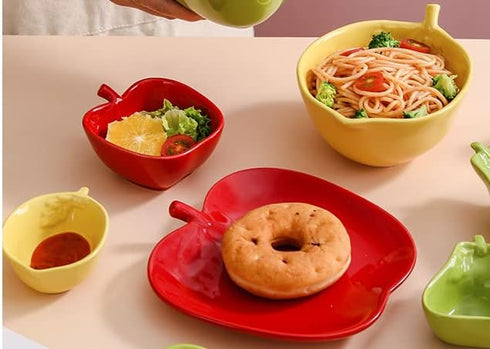 Dessert Bowl Salad Bowl Porcelain Apple Shape Bowl Dinner Bowl...