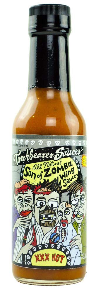 TorchBearer Sauces Son of Zombie Wing Sauce, 5 Fl Oz, Heat level: 6 - XXX Hot - All Natural, Extract-Free, Made in USA...