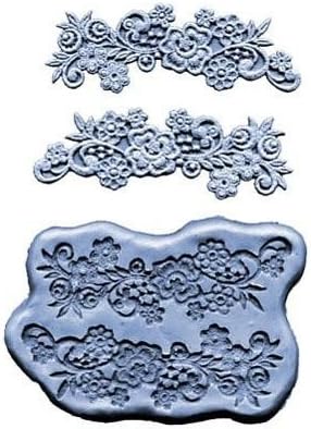 Silicone Mold - Flower With Scrolls Lace Mold Set...