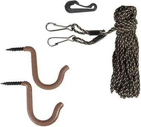 HME Hoist Rope with Hooks (25 FT) - Reliable Sturdy Adjustable Easy-to-Install Combo Pack for Lifting Hunting Gear...