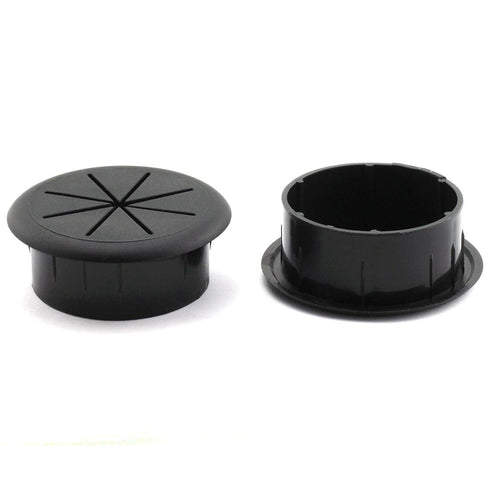HJ Garden 2pcs 2-3/8 inch Flexible Desk Cord Grommets Wire Organizer Hole Cover for Managing and Hiding Office PC Desktop Cable(Black)...
