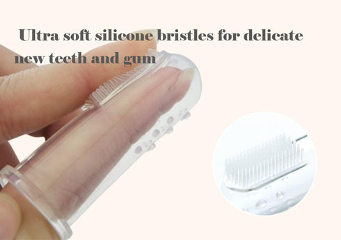 haakaa Silicone Baby Finger Toothbrush Set -360º Bristle for Baby Oral Gum Cleaning| Baby Teething Training| Newborn Oral Massager, BPA Free,2PK -...