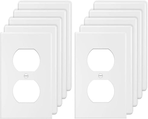 1-Gang Duplex Outlet Wall Plate Cover for Electrical outlets Unbreakable Polycarbonate Thermoplastic Outlet Cover Plate Receptacle Cover, Light Sw...