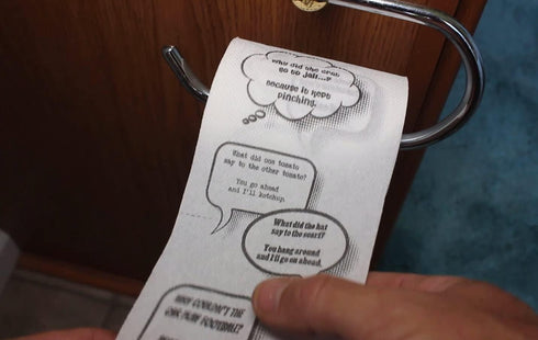 Funny Toilet Paper with Printed Jokes & Riddles - 85 Ft Toilet Roll, Quilted for Comfort - Fun Gifts for Women, Perfect Prank Gifts for Down Time...