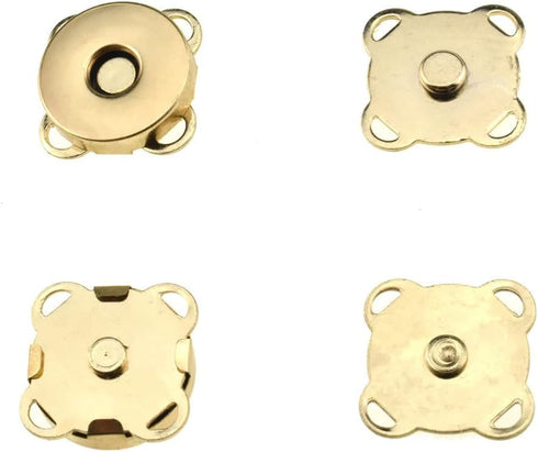Hahiyo 19.1mm Length Magnetic Buttons Close Effortlessly Strong Bond Manageable Apart Easy Glue Sew-On Fastener Snap Clasps Gold 12 Pieces for Clo...