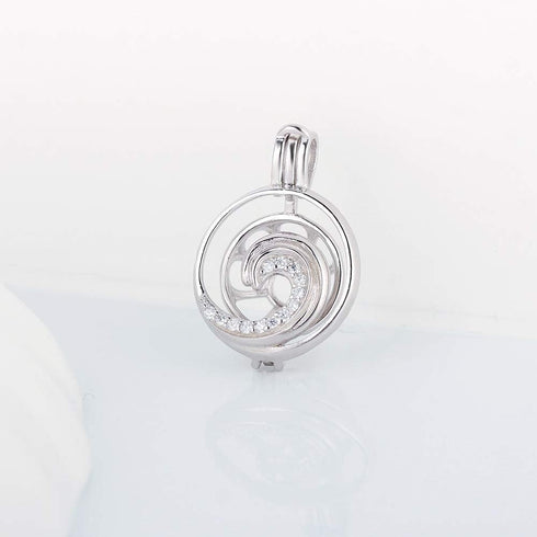 925 Sterling Silver Wave Cage Pendants Crafting Charm for DIY Necklace Bracelet Jewelry Making...