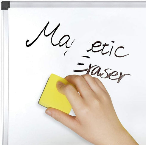 40 Pack Magnetic Whiteboard Dry Eraser Dry Erase Erasers Bulk Chalkboard Eraser Cleaner for Classroom, Office (2 x 2 inch, Yellow)...