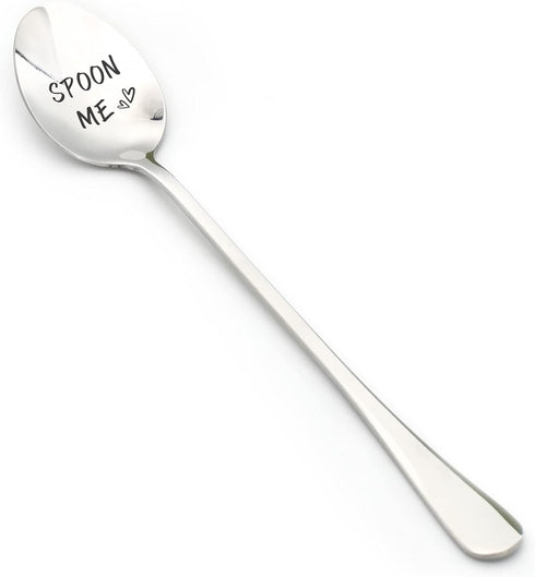 Funny Engraved Stainless Steel Spoon with Spoon Me Message - Lovely Gift for Couples, Lovers or Yourself...