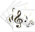 3dRose Music Notes Clef, Sixteenth, Quarter Notes, Beamed Notes, Flats and Sharps in Black and Gold - Ceramic Tile Coasters, Set of 4 (CST_55502_3...