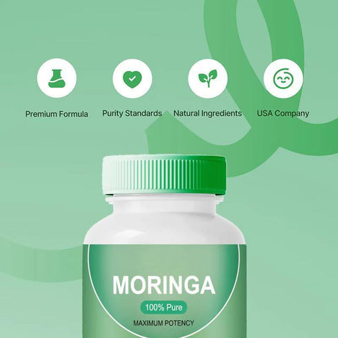 Moringa Powder Capsules - 800mg of Pure Nutrient-Rich Moringa Powder - A Natural Green Antioxidant Superfood - Supports Energy, Skin Health, Gut H...