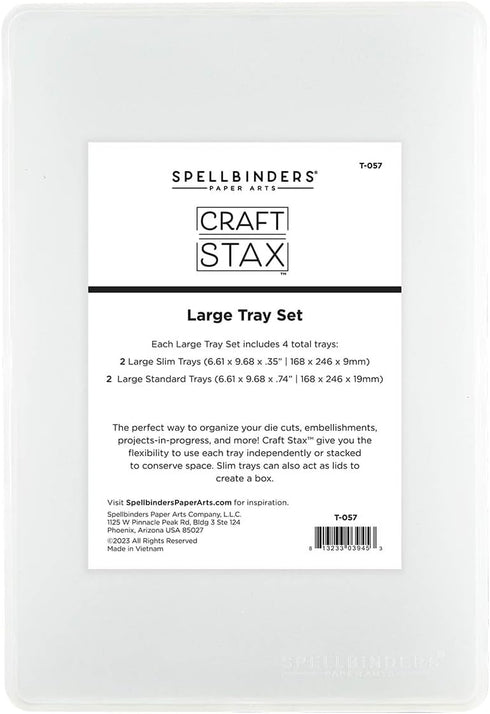 Spellbinders [ Stackable Large Set (2 Trays, 2 Lids) Craft STAX Storage, Clear...