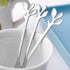 AnSaw 8-Pieces 4.7-Inch Small Coffee Spoons With Leaf Handle(Silver)...