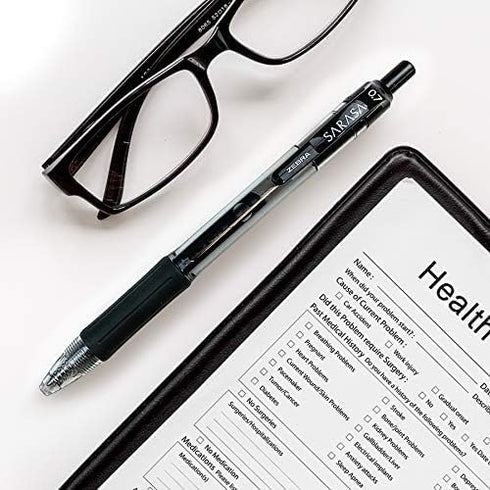 Zebra Premium Gel Pens - Retractable Gel Ink Pens - Medium Point 0.7mm Sarasa Dry X20-14 Pack of Black Ink Pen Gel (14 Pens)...