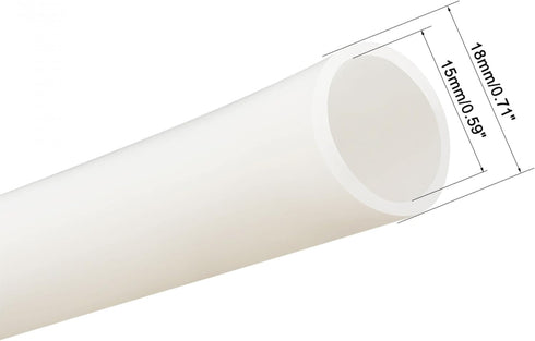 uxcell 15mm x 18mm Beige Heat Resistant Silicone Tube Water Air Pump Hose 1M Length...