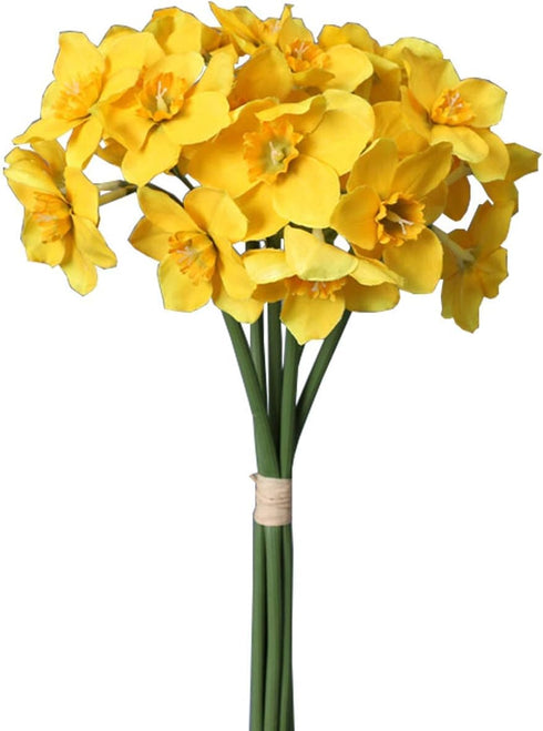 Tinsow Artificial Daffodil Flowers 15.8 Inches Narcissus Spring Flower Fake Silk Flower Arrangement for Home Wedding Decor (Yellow, 12)...