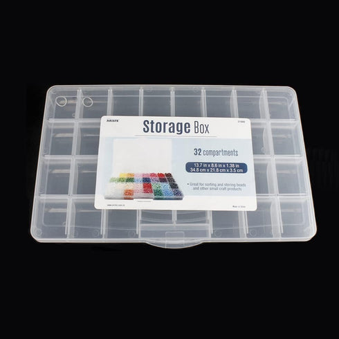 32 Grids Clear Plastic Organizer Box, Craft Storage Container for Beads Organizer, Art DIY, Crafts Jewelry Storage, Fishing Tackles, Rock Collecti...
