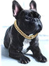 Dog Chain Collars, Diamond Necklace Metal Choke Cuban Link Dog Collar, 13mm Wide Pet Jewelry for Puppy Small Medium Large Dogs Cats Gold (10inch)...