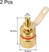 uxcell 2 Pack 4mm Banana Jack Binding Post Gold Plated Female Socket Plug Terminal Connector for Loudspeaker Amplifier (Red and Black Rubber Ring)...