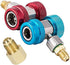 Adjustable R134a Quick Coupler High Low Conversion Adapter Fittings, Refrigerant Tank Adapter Kit for AC Air conditioning Refrigerant R134a HVAC A...