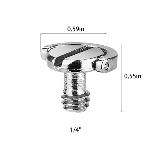 10 Pack Stainless Steel D Shaft D-Ring 1/4" Tripod Screw Adapter, Camera Screw Adapter, Quick Release Mounting Screw Adapter for Camera Camcorder ...