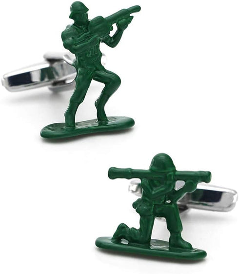 Soldiers Chess Cuff Links Green Color Contra Fighter Design Cufflinks With Gift Box...