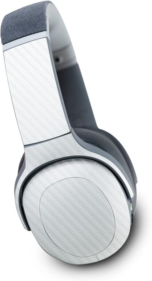 MightySkins Carbon Fiber Skin Compatible with Skullcandy Crusher Evo Wireless - Solid White | Protective, Durable Textured Carbon Fiber Finish | E...