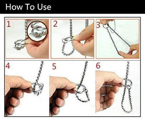 Stainless Steel P Chock Metal Chain Training Dog Pet Collars Necklace Walking Training Pet Supplies for Small Medium Large Dogs,45cm...