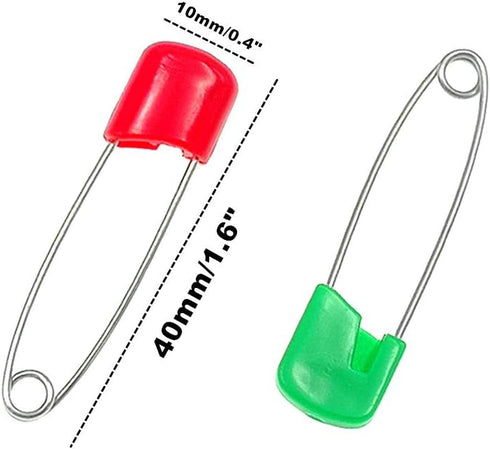 Kinteshun Baby Safety Pins,Kid Secure Clips Diaper Bib Nappy Pin with Safe Lock(50pcs,1.6 inches,7 Assorted Candy Colors)...