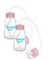 iFeed 4 Ounce Self Feeding Baby Bottle with Tube - Handless Anti-Colic Nursing System, Pink - 2-Pack...