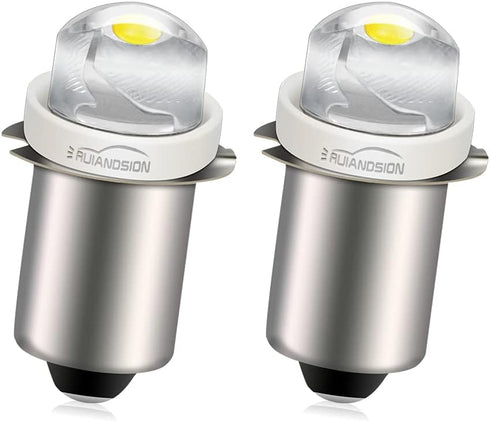 Ruiandsion 2pcs P13.5S LED Bulb 3-18V COB 0.5W 3V 4.5V 6V 9V 18V Upgrade for Flashlight Torch Work Lights,White...