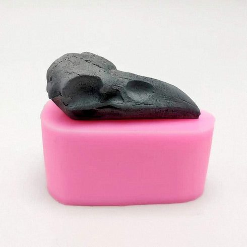 Tiny Size 3D Raven Head Skull Silicone Resin Mold Crow Bird Cake Fondant Mold Cake Decorating Tool Soap Resin Pendant Polymer Clay Halloween Candy...