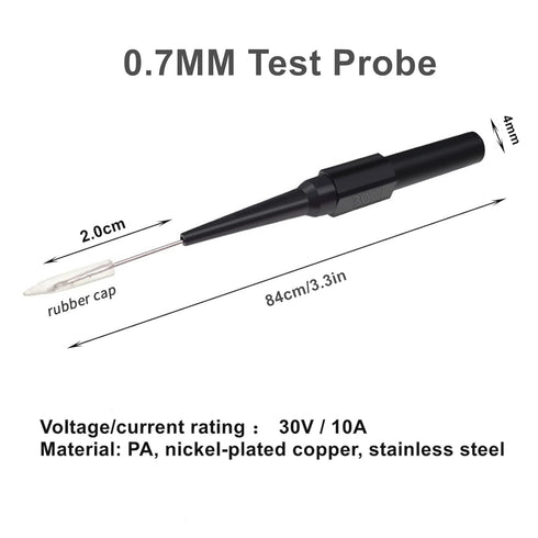 6 PCS Multimeter Test Probe Pins, 0.7mm Back Probe Kit,Auto Repair Test Leads of 4mmm Banana Plug Red and Black Non-Destructive Wire Piercing Prob...