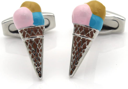 Ice Cream Cone with Three Ball Cufflinks...