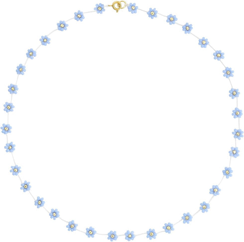 KELITCH Women Flower Bead Necklaces Hand Woven Choker Necklaces Bohemian Beach Jewelry...