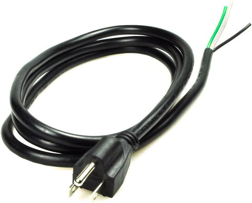 6ft 18 Gauge 3 Prong Heavy Duty Replacement Power Supply Cord Cable 110V 115V 120V Pigtail for Universal AC Appliance, NEMA 5-15 Plug US SJT 18AWG...