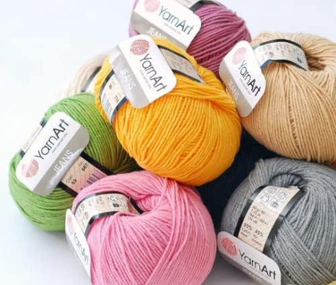 Yarn Art YarnArt Jeans Sport Yarn 55% Cotton 45% Acrylic 1 Skein/Ball 50 gr 174 yds Cotton Yarn Knitting Yarn Soft Yarn amigurumi Cotton Yarn (40)...