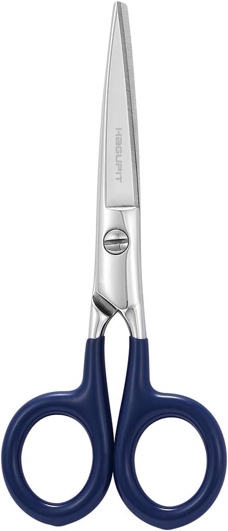 Small Sharp Embroidery Scissors - 5" Precision Tiny Stainless Steel Detail Needlework Shears for Sewing Trimming Fabric Thread Yarn, Comfort Blue ...