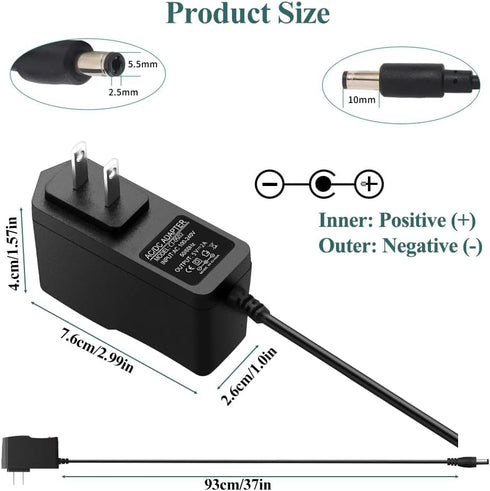 5V 2A DC Power Supply Adapter Power 100-240V AC to DC 5 Volt 2 Amp 10W Converte AC/DC Adapter with 5.5 x 2.5mm/5.5x2.1mm tip for TV Box LED Strip ...