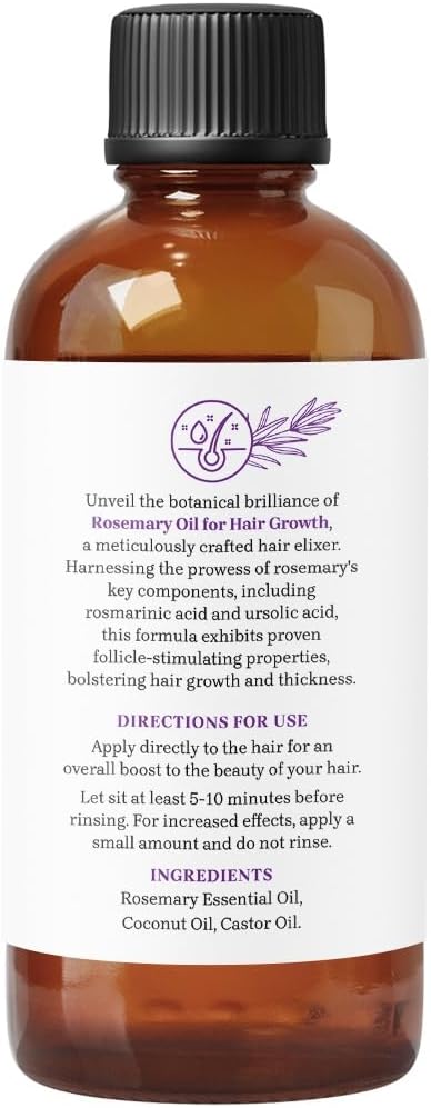 Rosemary Oil by Essential Delights - Premium Grade Oil | Vegan & Cruelty Free (4 Fl Oz, Rosemary Oil for Hair Growth (Blend))...