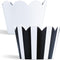Black and White Striped Cupcake Wrappers, 50 Count - Reversible White Design, Scalloped Black and White Cupcake Wrappers for Parties and Events...