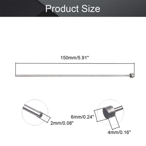 Utoolmart 2mm Dia Round Tip Steel Straight Ejector Pin Punch 150mm Long Silver Gray 10pcs...