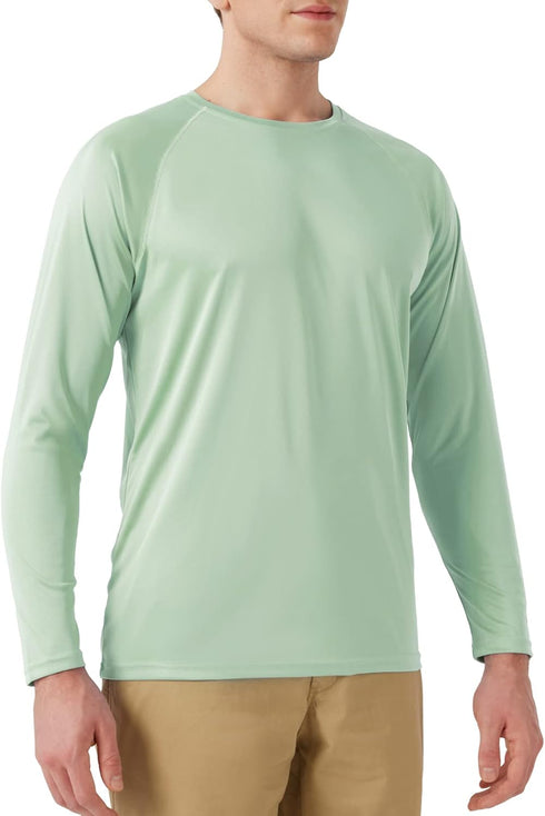 Men's UPF 50+ Rash Guard Swim Shirt Long Sleeve Moisture Wicking Quick Dry Lightweight Wrinkle-resistant Fishing Running, Cameo Green, X-Large...