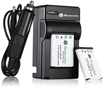 Powerextra 2 x NP-45A NP-45B NP-45S Battery and Charger Compatible with Fujifilm INSTAX Mini 90 Fujifilm FinePix XP140 XP130 XP120 XP90 XP80 XP70 ...